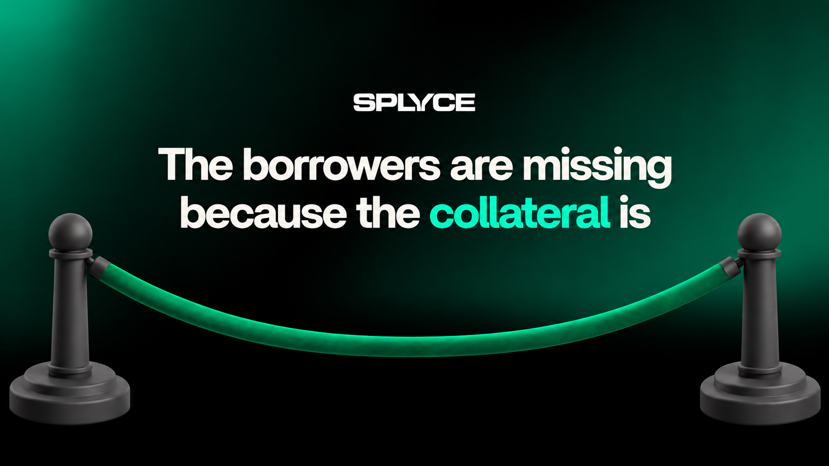 A closed green rope barrier illustrating how collateral restrictions keep borrowers out of onchain lending